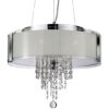 4 Light Ceiling Pendant In Frosted Glass And Chrome