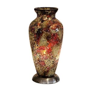Apollo Mosaic Glass Vase Table Lamp In Amber