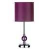Carko Purple Fabric Shade Table Lamp With Polished Chrome Base
