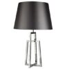 Chrome Crossed Frame Table Lamp With Black Tapered Shade