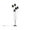 Design floor lamp black with gold 5-lights - Melis