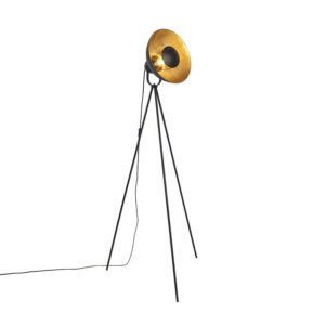 Floor lamp black with gold 154.4 cm tripod - Magnax Eco