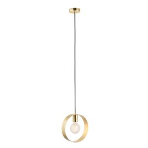 Hoop 1 Light Ceiling Pendant Light In Brushed Brass