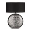 Loketa Black Fabric Shade Table Lamp With Chrome Base