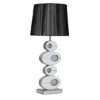 Melissa Table Lamp In Black With Mirrored Base In Silver Shade