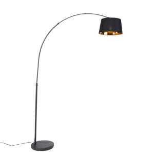 Modern arc lamp black with gold – Arc Basic