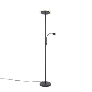 Modern floor lamp black incl. LED with reading arm – Chala