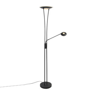 Modern floor lamp black incl. LED with reading arm – Ibiza