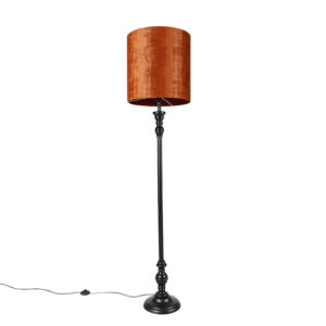 Classic floor lamp black with shade red 40 cm – Classico