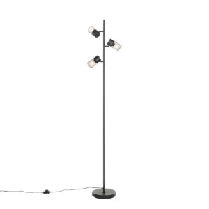 Industrial floor lamp black 3-light – Jim