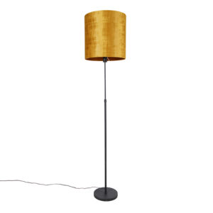 Floor lamp black with gold shade 40 cm adjustable – Parte