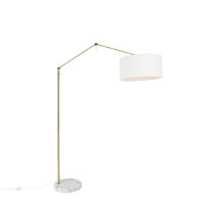Modern floor lamp gold with shade white 50 cm adjustable - Editor