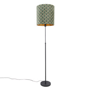 Floor lamp black shade peacock design 40 cm adjustable – Parte
