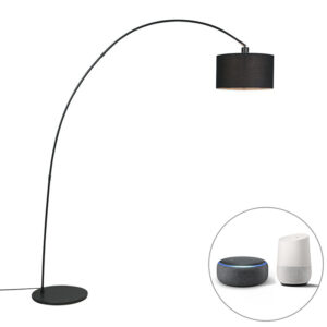 Smart modern arc lamp black incl. WiFi G95 – Vinossa