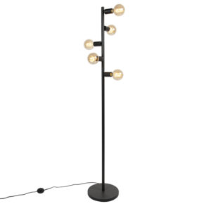 Modern floor lamp black 5-light – Facil