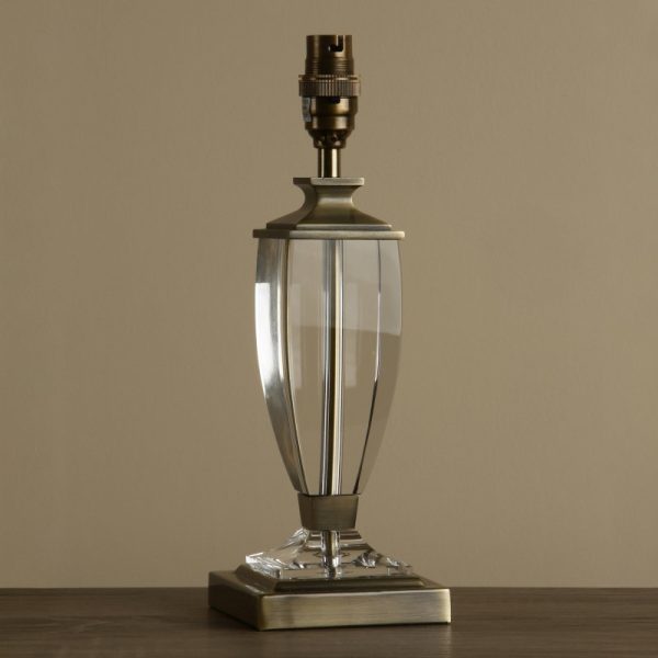 Laura Ashley Carson Antique Brass Crystal Small Table Lamp Base
