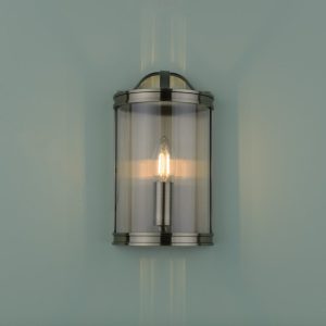 Laura Ashley Harrington Wall Light In Antique Brass With Glass Panel LA3756383-Q