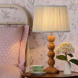 Laura Ashley Maria Wooden Table Lamp Base Only With Antique Brass Detail LA3756212-Q