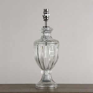 Laura Ashley Meredith Cut Glass Small Urn Table Lamp Base In Polished Chrome Finish