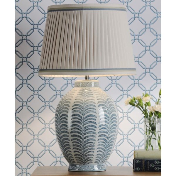 Laura Ashley Stannard Table Lamp In Blue Ceramic With Shade LA3756620-Q
