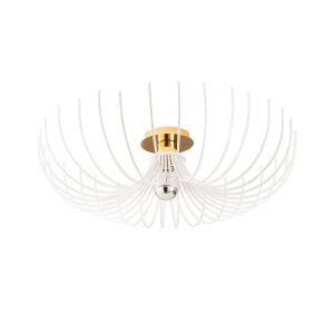 Aspendos Large Metal Semi-Flush Ceiling Light in White