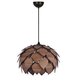 Tom Small Wooden Chandelier Light in Brown