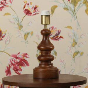 Laura Ashley Millbrook Table Lamp Base Only In Dark Wood And Industrial Brass Finish LA3756660-Q